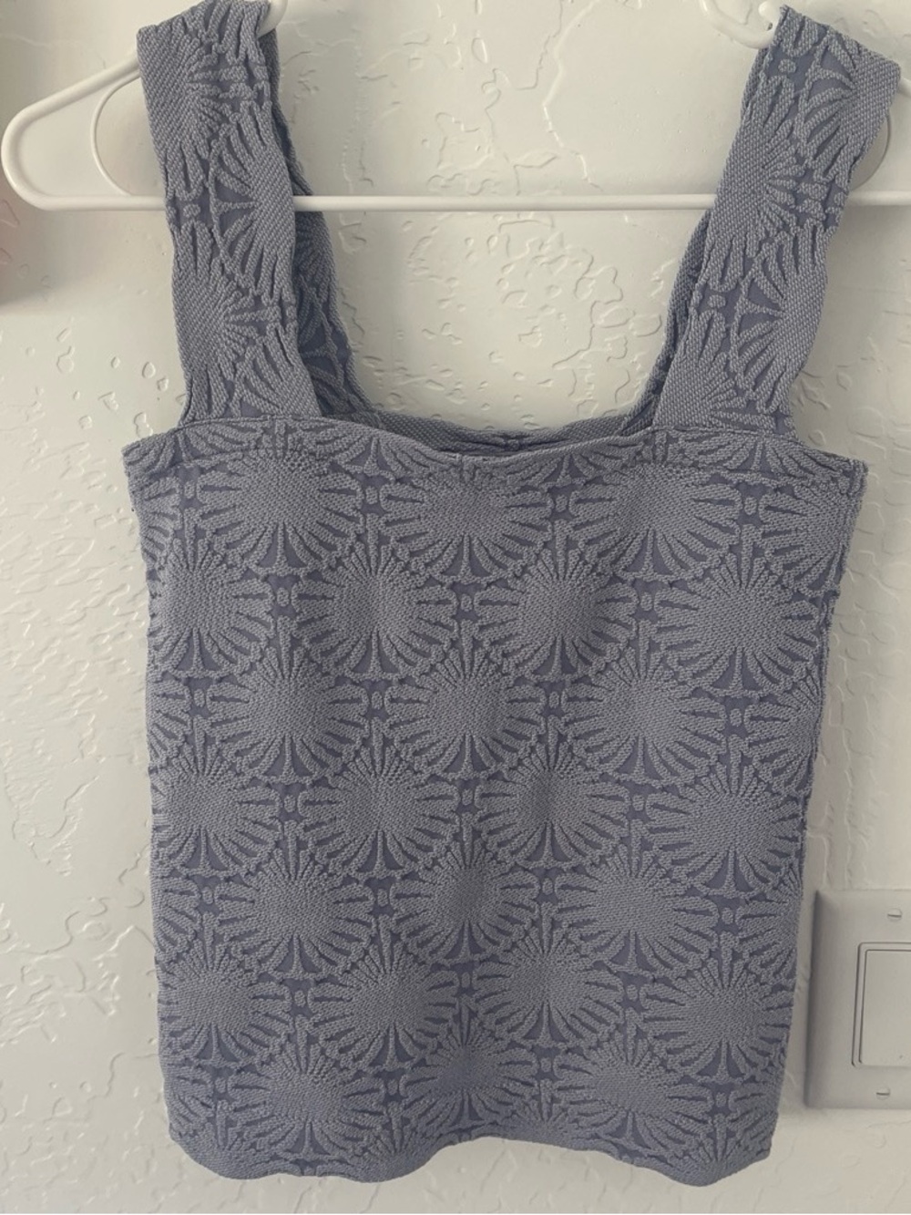 Textured Knit Square Neck Tank